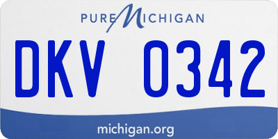 MI license plate DKV0342