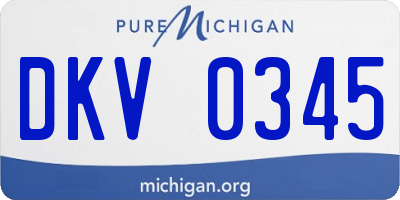 MI license plate DKV0345