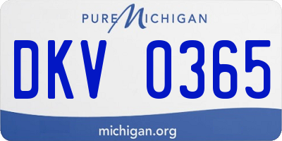 MI license plate DKV0365