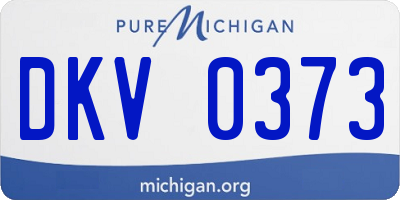 MI license plate DKV0373