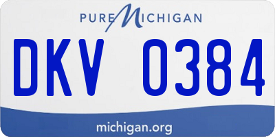 MI license plate DKV0384