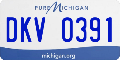 MI license plate DKV0391