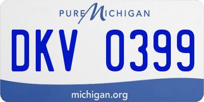 MI license plate DKV0399