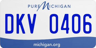 MI license plate DKV0406