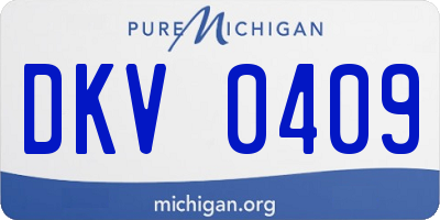 MI license plate DKV0409