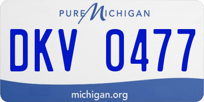 MI license plate DKV0477