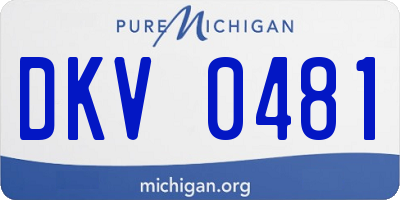 MI license plate DKV0481
