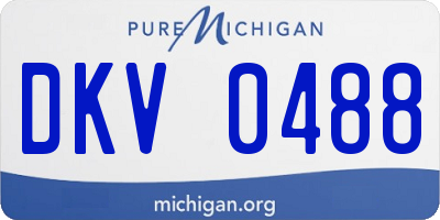 MI license plate DKV0488