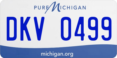 MI license plate DKV0499