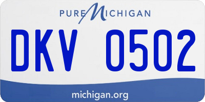 MI license plate DKV0502
