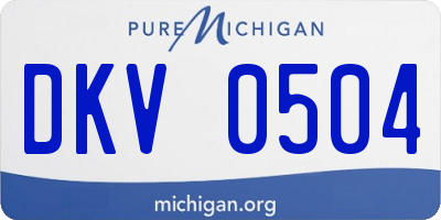 MI license plate DKV0504