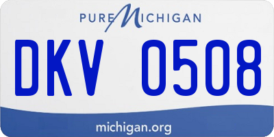 MI license plate DKV0508