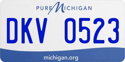 MI license plate DKV0523