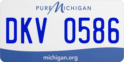 MI license plate DKV0586