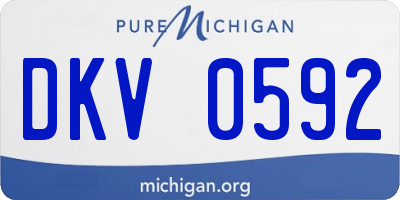 MI license plate DKV0592