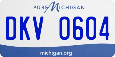 MI license plate DKV0604