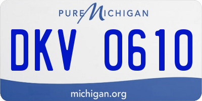 MI license plate DKV0610