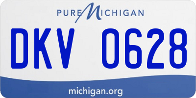 MI license plate DKV0628