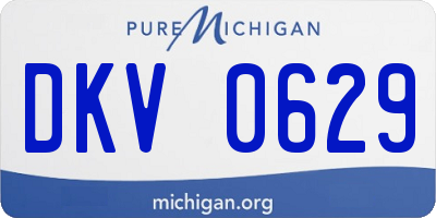 MI license plate DKV0629