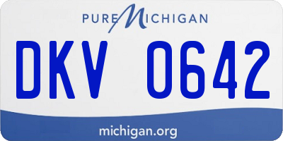 MI license plate DKV0642