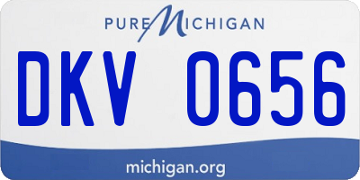 MI license plate DKV0656
