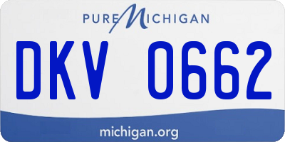 MI license plate DKV0662