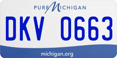 MI license plate DKV0663