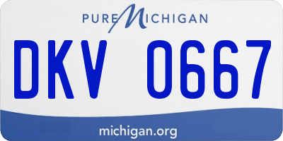 MI license plate DKV0667
