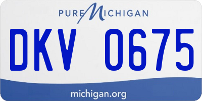 MI license plate DKV0675