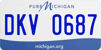 MI license plate DKV0687