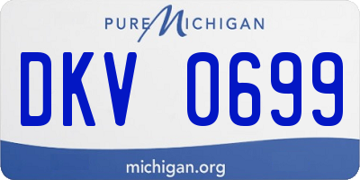 MI license plate DKV0699