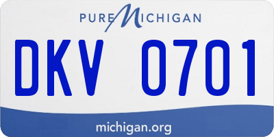 MI license plate DKV0701