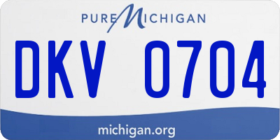 MI license plate DKV0704