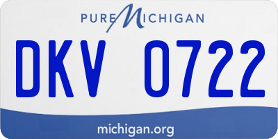 MI license plate DKV0722