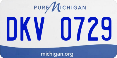 MI license plate DKV0729
