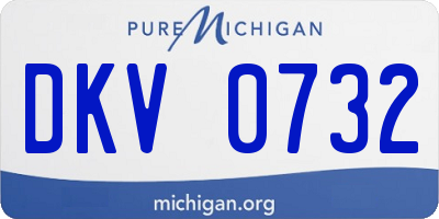 MI license plate DKV0732
