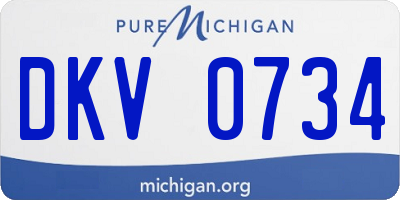 MI license plate DKV0734