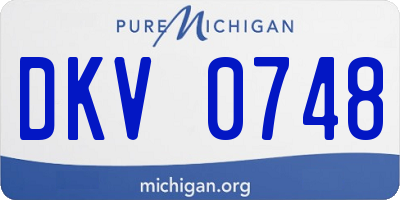 MI license plate DKV0748