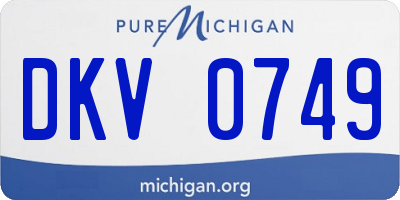 MI license plate DKV0749