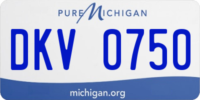MI license plate DKV0750