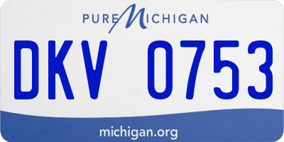 MI license plate DKV0753