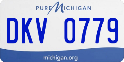 MI license plate DKV0779
