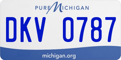 MI license plate DKV0787