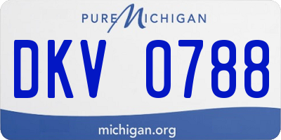 MI license plate DKV0788