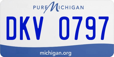 MI license plate DKV0797
