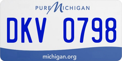 MI license plate DKV0798