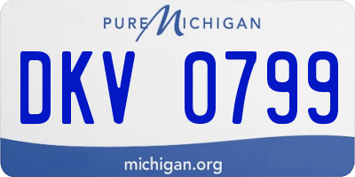 MI license plate DKV0799