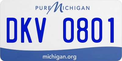 MI license plate DKV0801