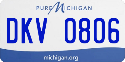 MI license plate DKV0806