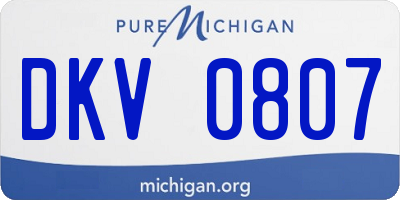 MI license plate DKV0807